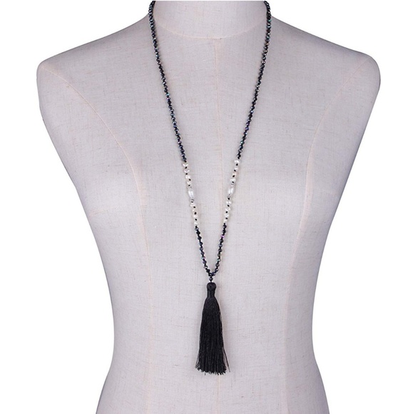 🆕 Long Beaded Tassel Necklace - Picture 3 of 8